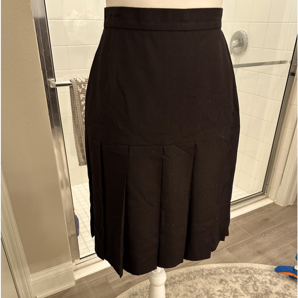 Chanel Vintage 1991 Silk Pleated Skirt
